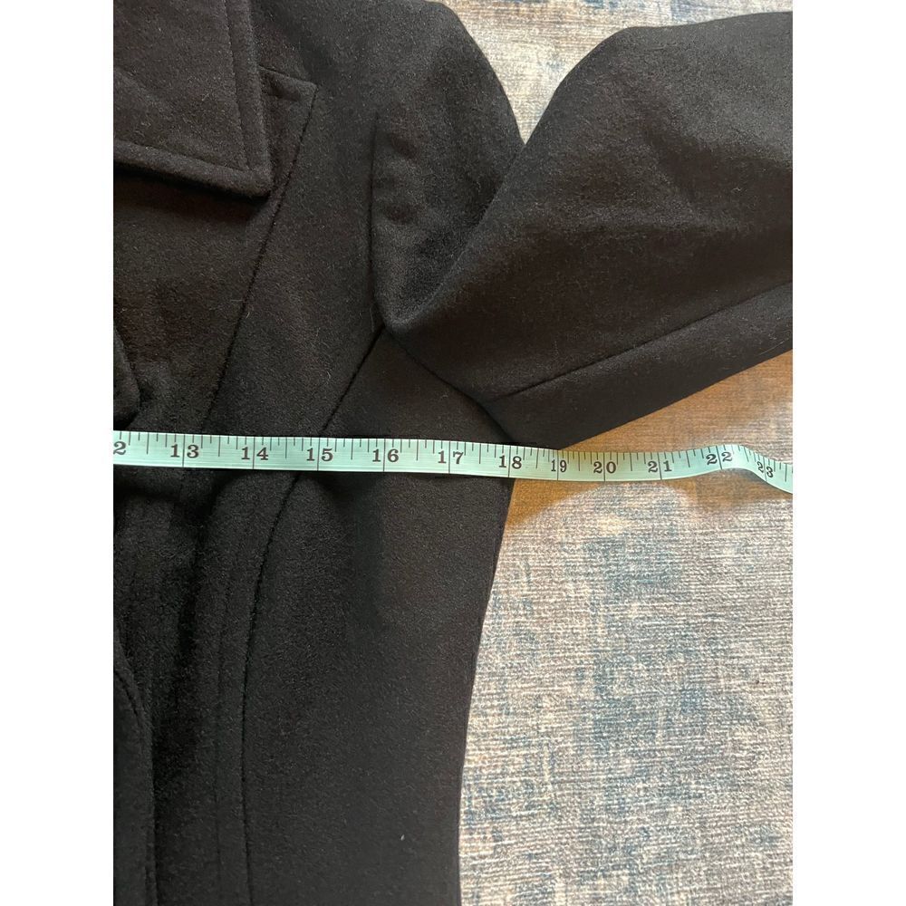 Anne Klein Black Double Breasted Wool Blend Pea Coat Size S - Picture 8 of 11